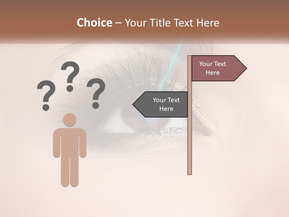 A Woman's Eye With Long Lashes And Blue Eyeliner PowerPoint Template