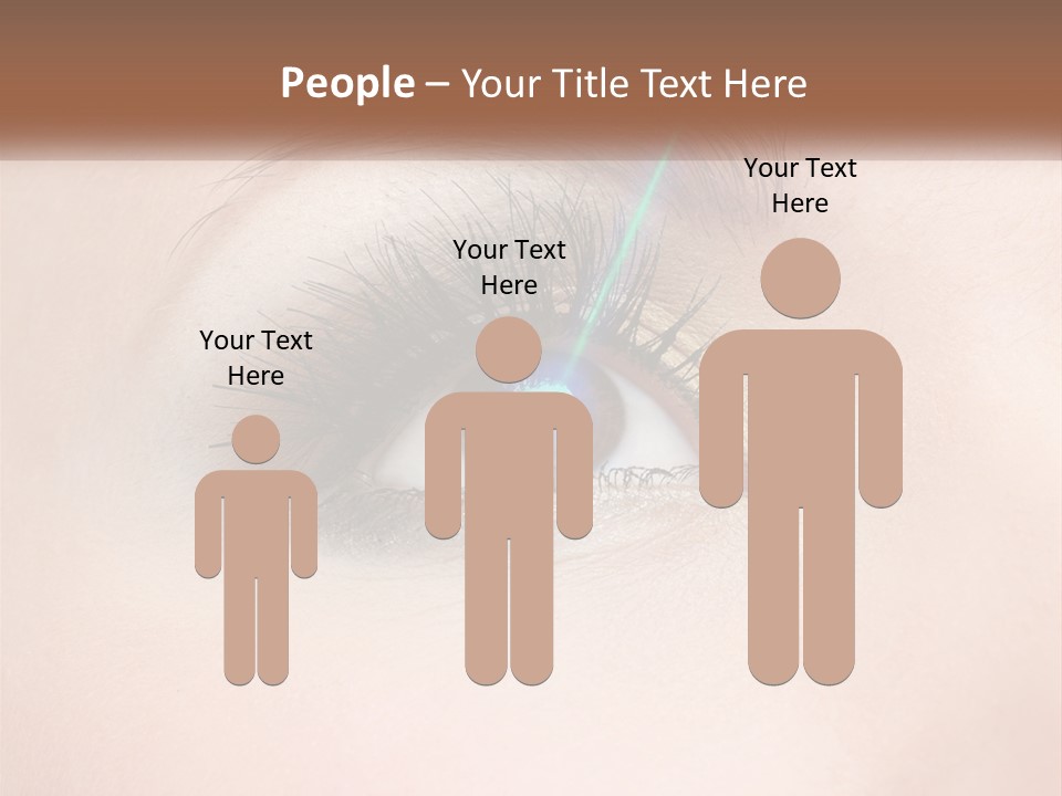 A Woman's Eye With Long Lashes And Blue Eyeliner PowerPoint Template