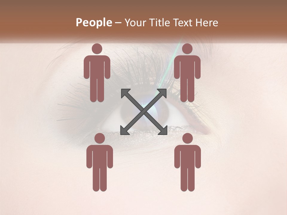 A Woman's Eye With Long Lashes And Blue Eyeliner PowerPoint Template