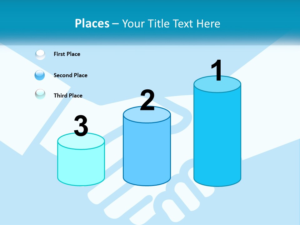 Two Hands Shaking Each Other Over A Blue Background PowerPoint Template