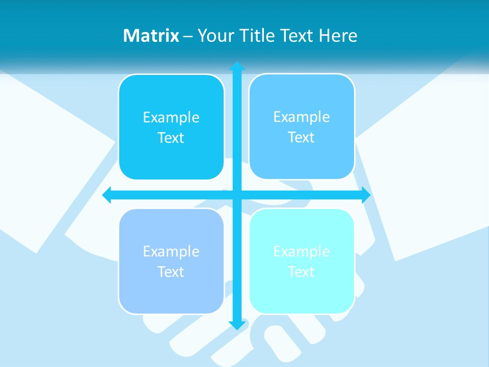 Two Hands Shaking Each Other Over A Blue Background PowerPoint Template