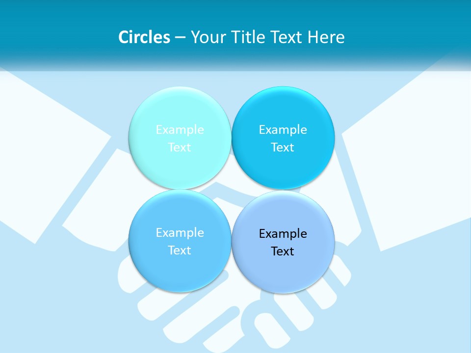 Two Hands Shaking Each Other Over A Blue Background PowerPoint Template