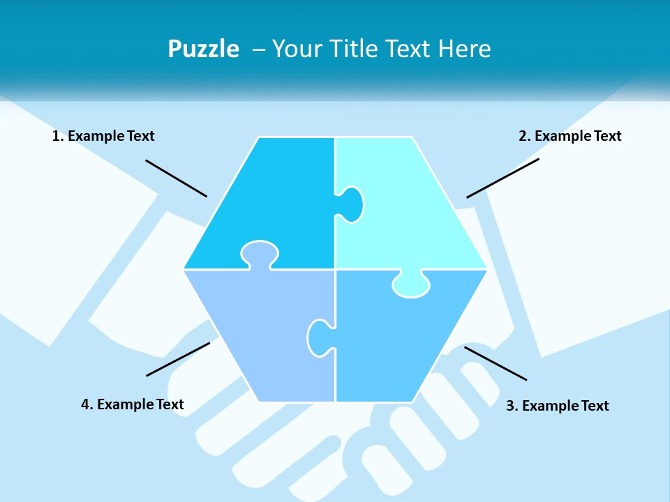 Two Hands Shaking Each Other Over A Blue Background PowerPoint Template