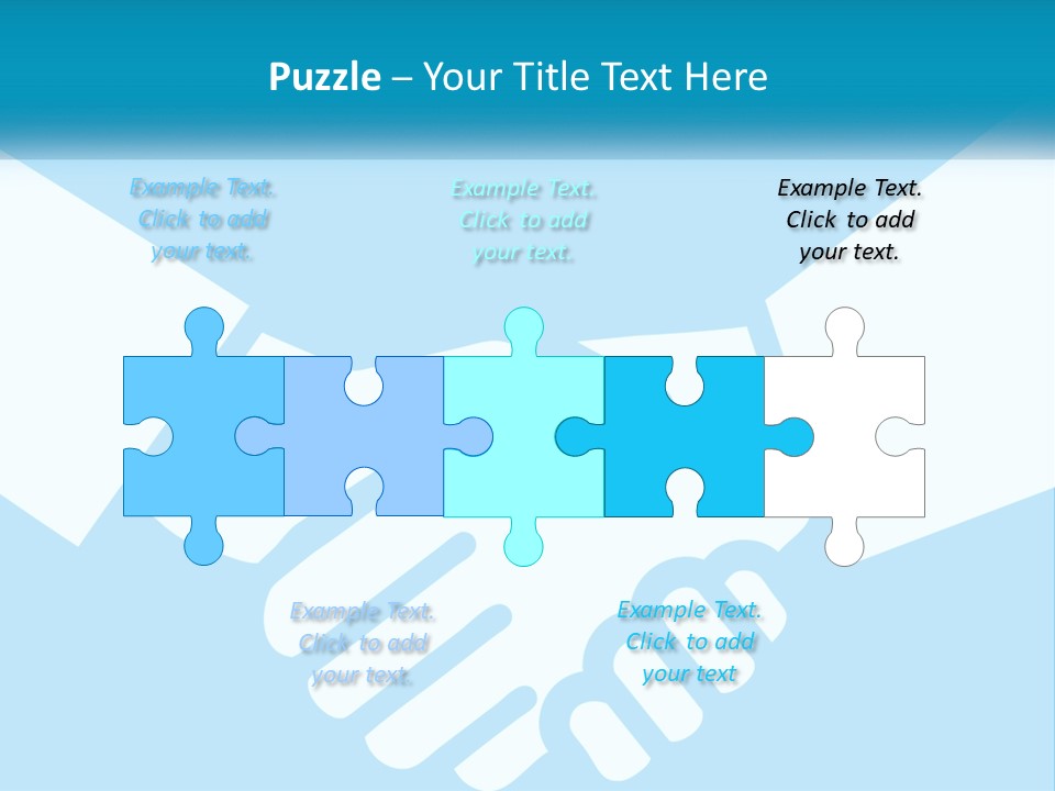 Two Hands Shaking Each Other Over A Blue Background PowerPoint Template