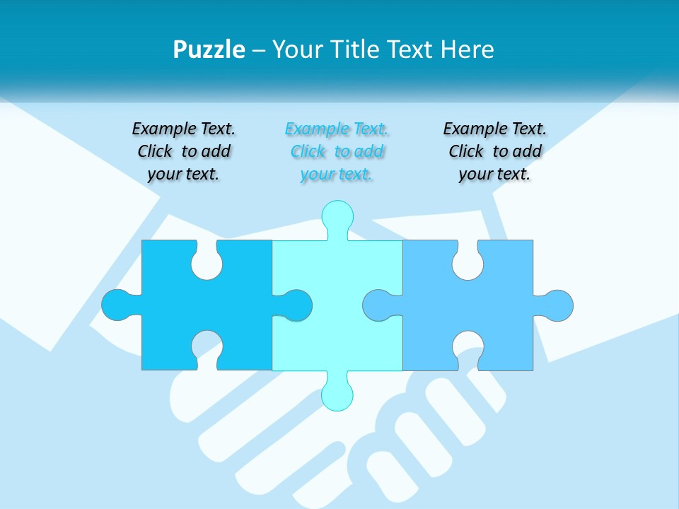 Two Hands Shaking Each Other Over A Blue Background PowerPoint Template