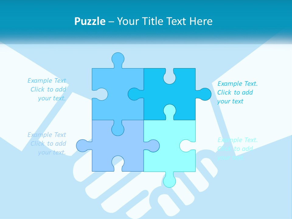 Two Hands Shaking Each Other Over A Blue Background PowerPoint Template