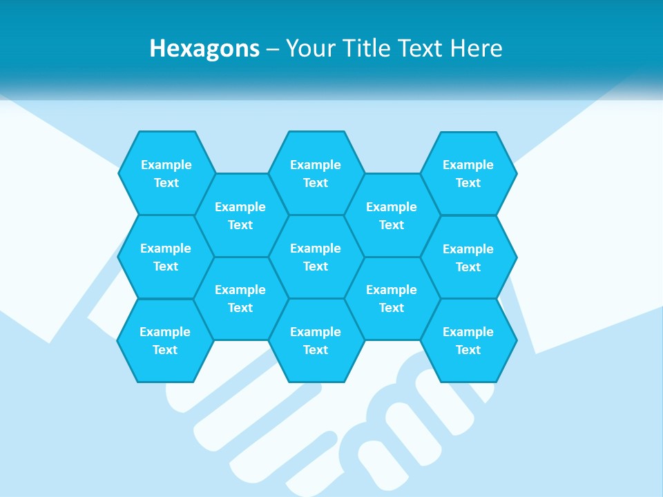 Two Hands Shaking Each Other Over A Blue Background PowerPoint Template