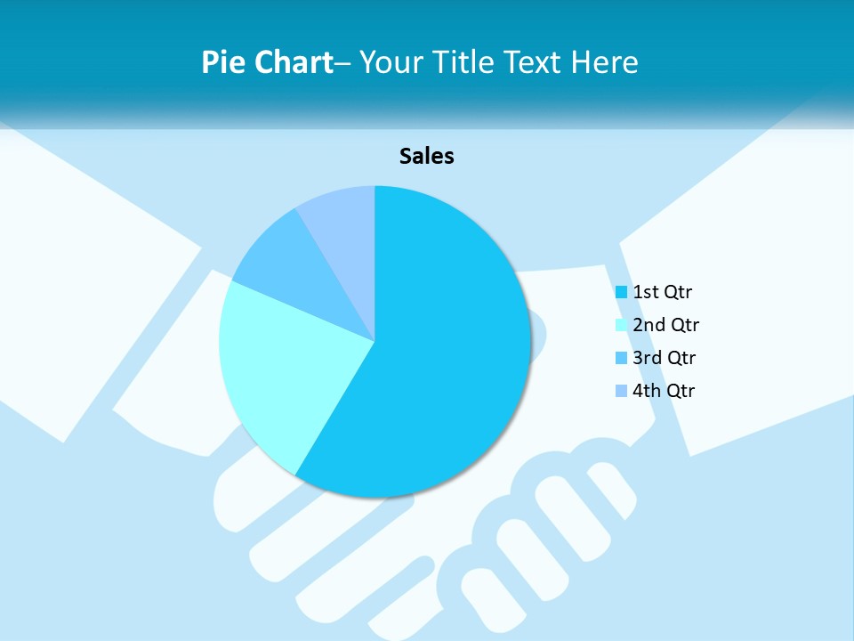 Two Hands Shaking Each Other Over A Blue Background PowerPoint Template
