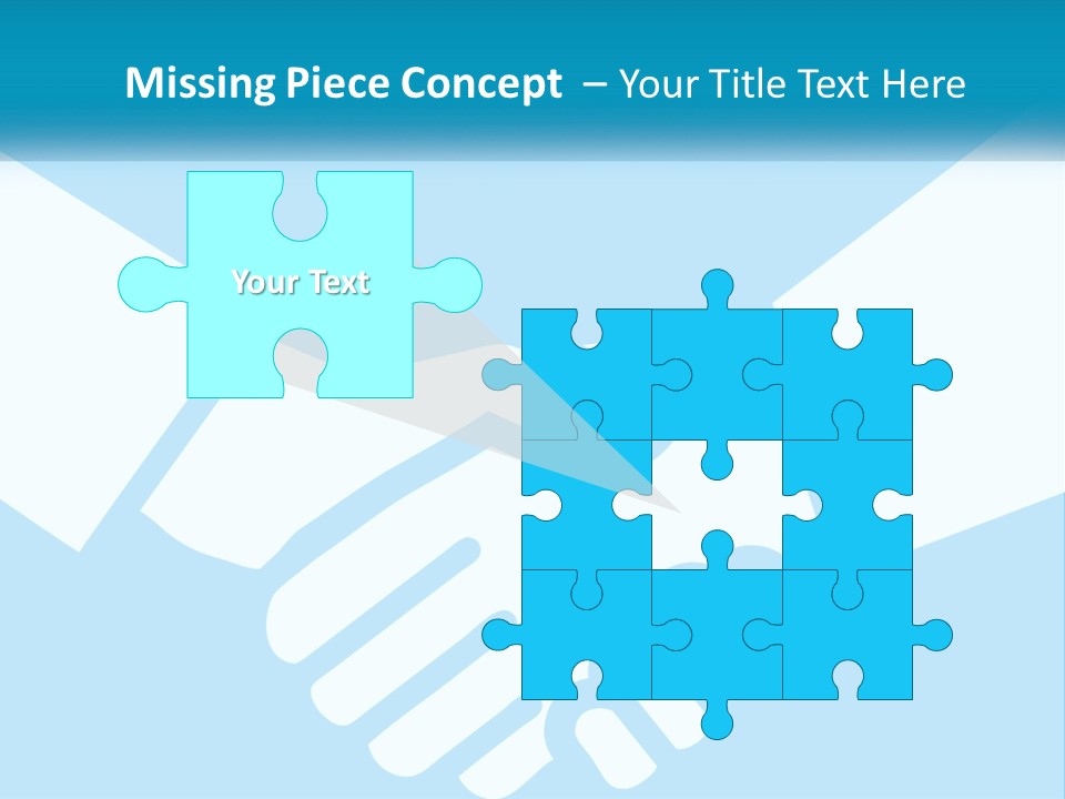 Two Hands Shaking Each Other Over A Blue Background PowerPoint Template