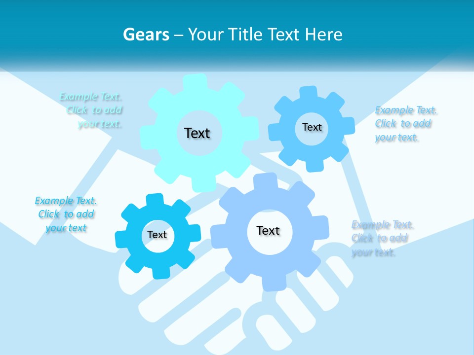 Two Hands Shaking Each Other Over A Blue Background PowerPoint Template