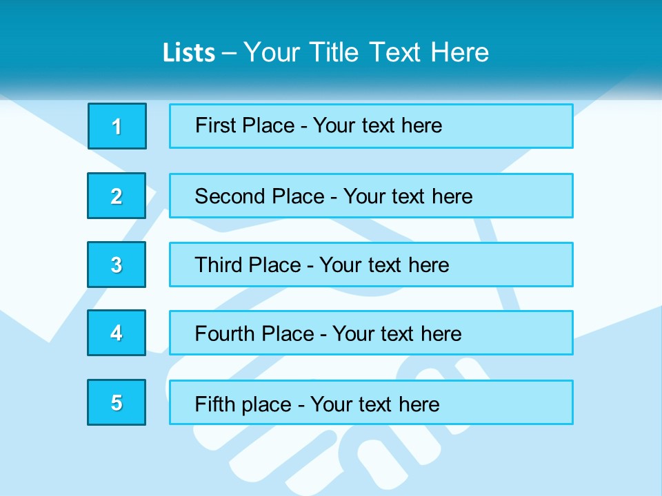 Two Hands Shaking Each Other Over A Blue Background PowerPoint Template
