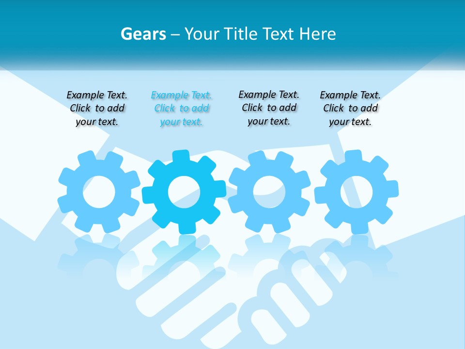 Two Hands Shaking Each Other Over A Blue Background PowerPoint Template