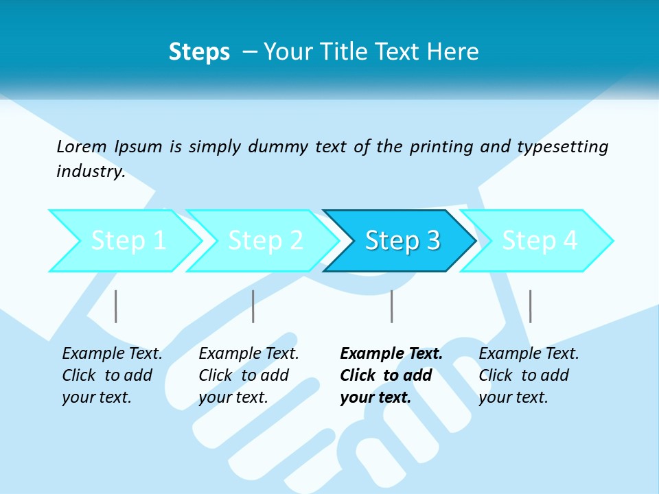 Two Hands Shaking Each Other Over A Blue Background PowerPoint Template
