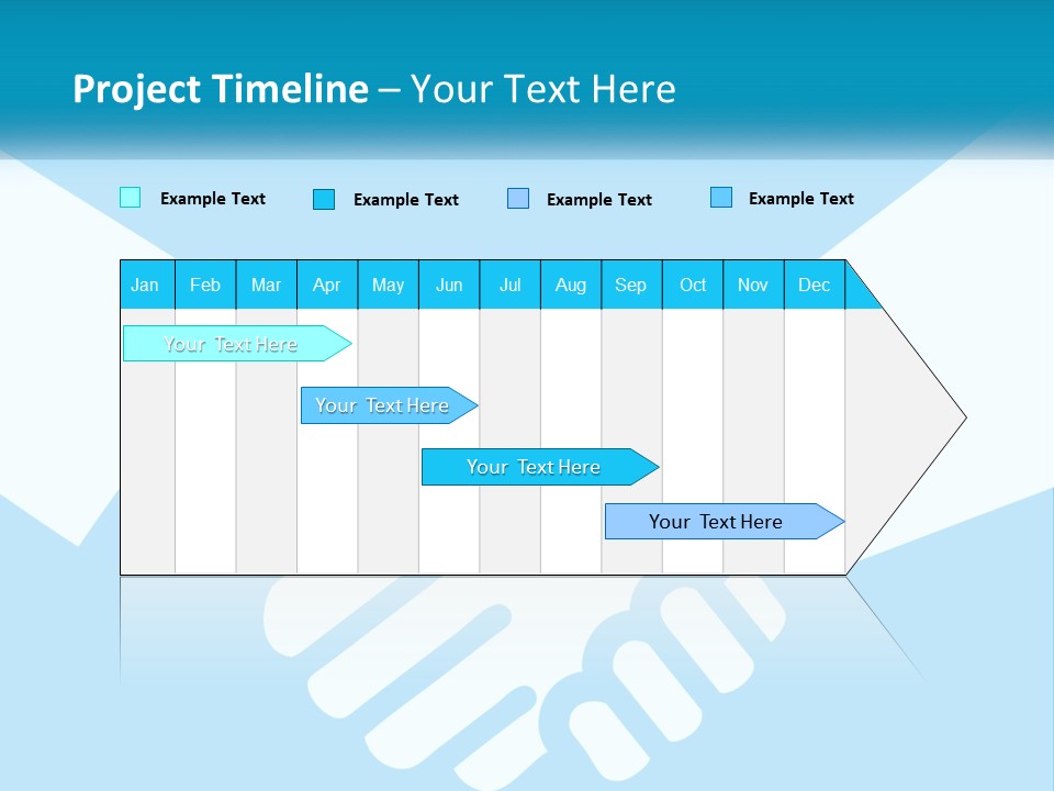 Two Hands Shaking Each Other Over A Blue Background PowerPoint Template