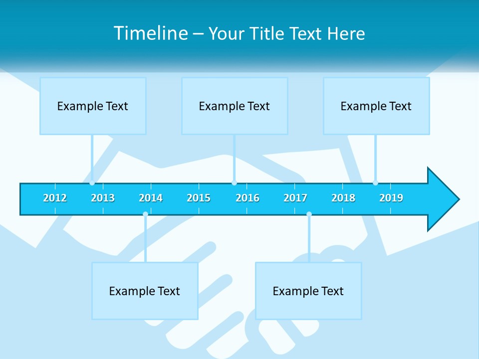 Two Hands Shaking Each Other Over A Blue Background PowerPoint Template
