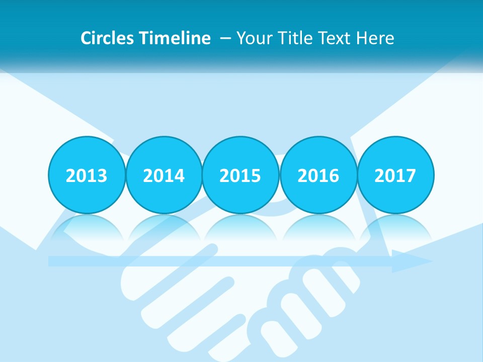 Two Hands Shaking Each Other Over A Blue Background PowerPoint Template