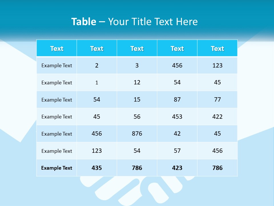 Two Hands Shaking Each Other Over A Blue Background PowerPoint Template