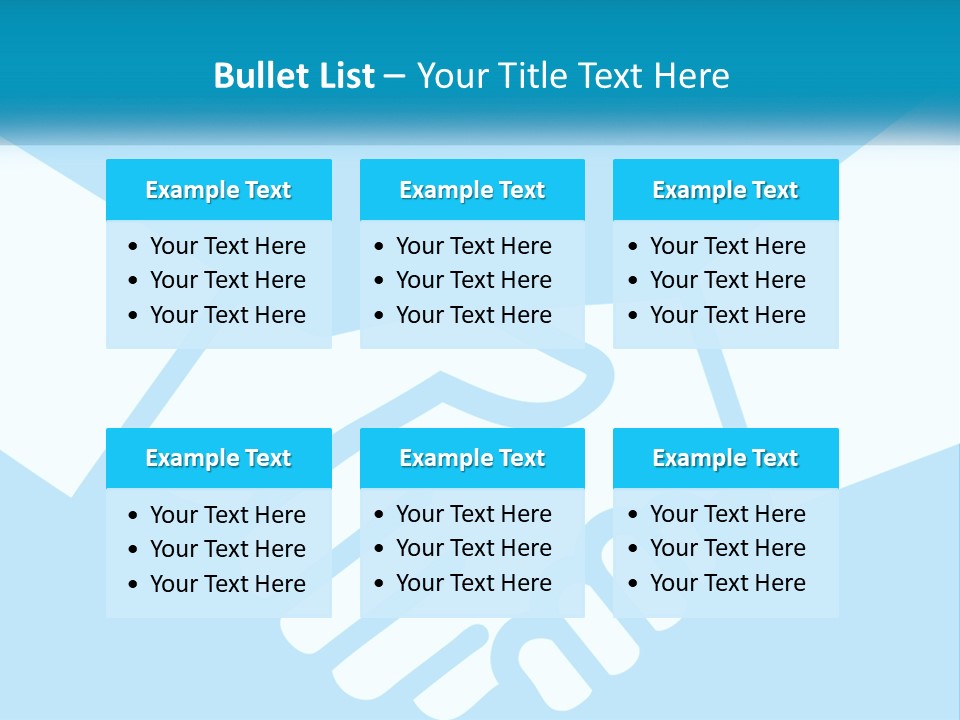 Two Hands Shaking Each Other Over A Blue Background PowerPoint Template