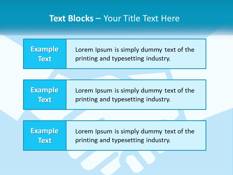 Two Hands Shaking Each Other Over A Blue Background PowerPoint Template