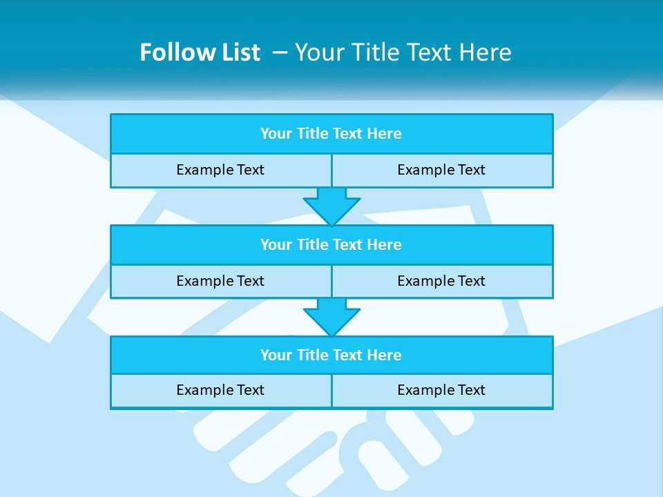 Two Hands Shaking Each Other Over A Blue Background PowerPoint Template
