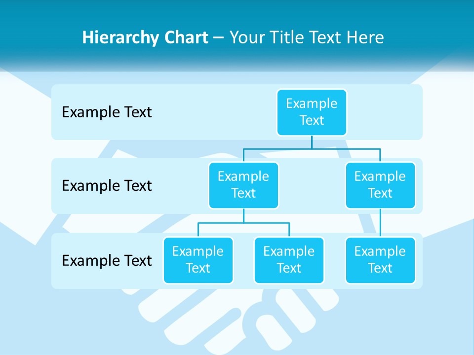 Two Hands Shaking Each Other Over A Blue Background PowerPoint Template