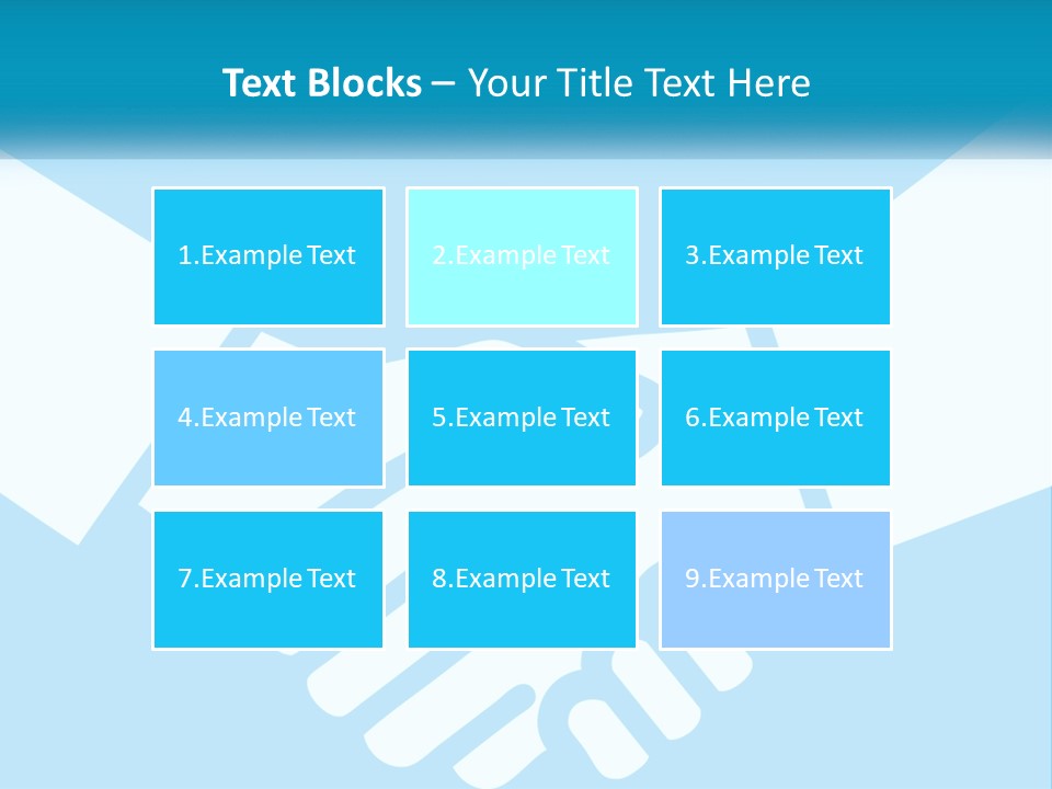 Two Hands Shaking Each Other Over A Blue Background PowerPoint Template