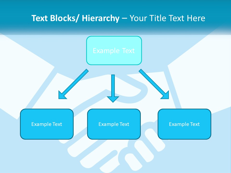 Two Hands Shaking Each Other Over A Blue Background PowerPoint Template