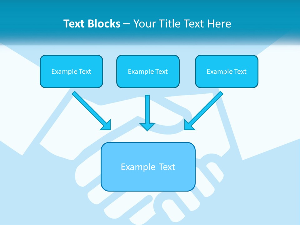 Two Hands Shaking Each Other Over A Blue Background PowerPoint Template