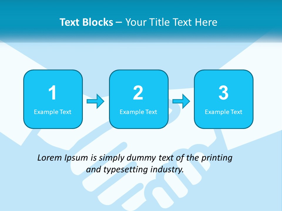 Two Hands Shaking Each Other Over A Blue Background PowerPoint Template