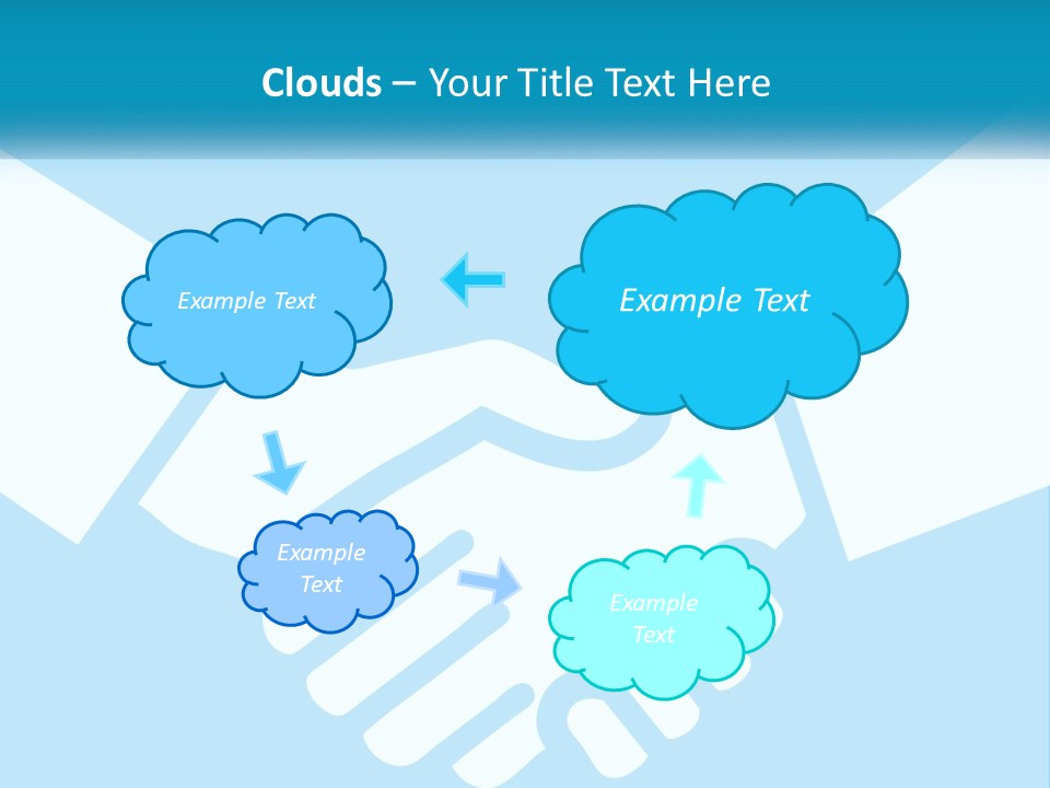 Two Hands Shaking Each Other Over A Blue Background PowerPoint Template