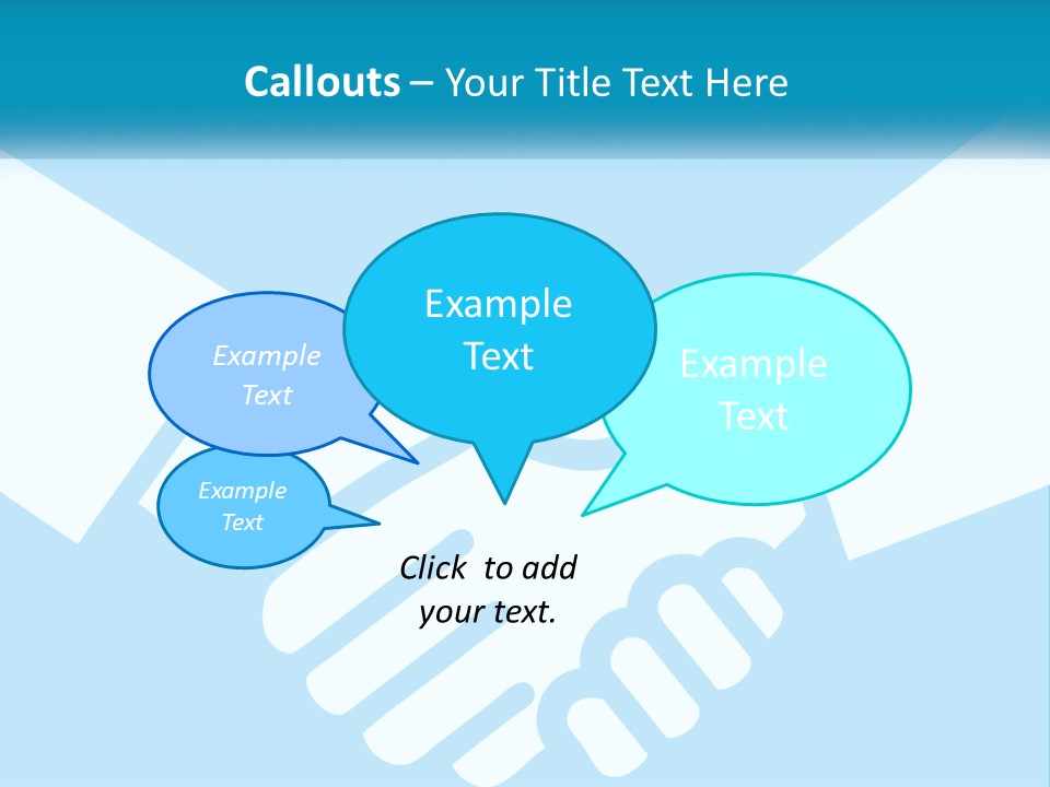 Two Hands Shaking Each Other Over A Blue Background PowerPoint Template