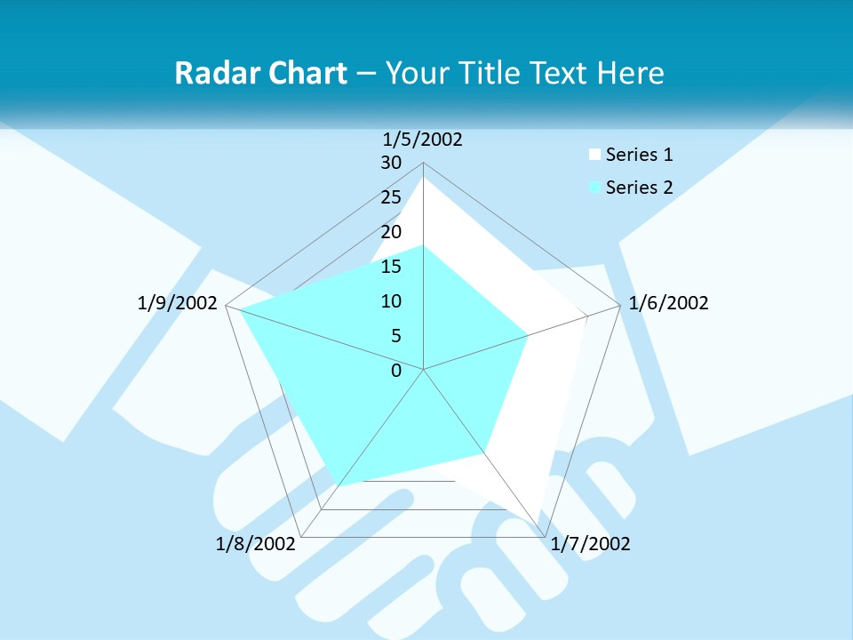 Two Hands Shaking Each Other Over A Blue Background PowerPoint Template