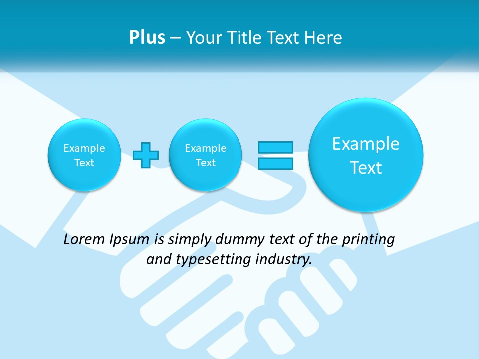 Two Hands Shaking Each Other Over A Blue Background PowerPoint Template