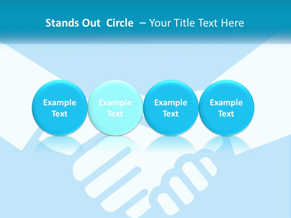 Two Hands Shaking Each Other Over A Blue Background PowerPoint Template