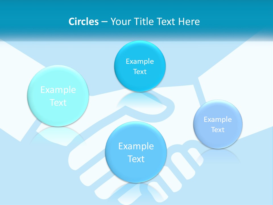 Two Hands Shaking Each Other Over A Blue Background PowerPoint Template