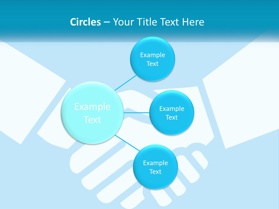 Two Hands Shaking Each Other Over A Blue Background PowerPoint Template