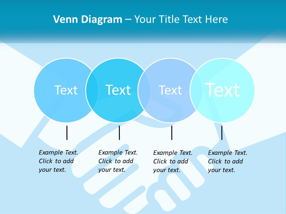 Two Hands Shaking Each Other Over A Blue Background PowerPoint Template