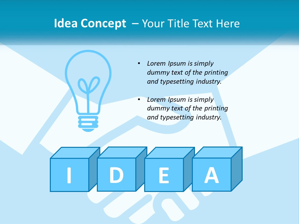 Two Hands Shaking Each Other Over A Blue Background PowerPoint Template