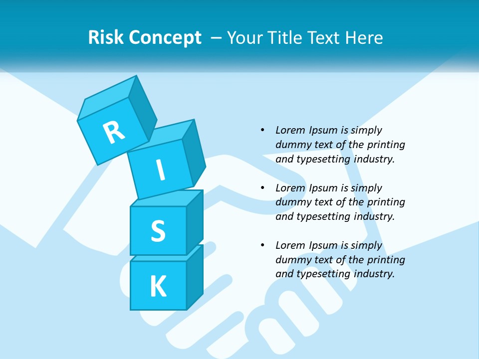 Two Hands Shaking Each Other Over A Blue Background PowerPoint Template