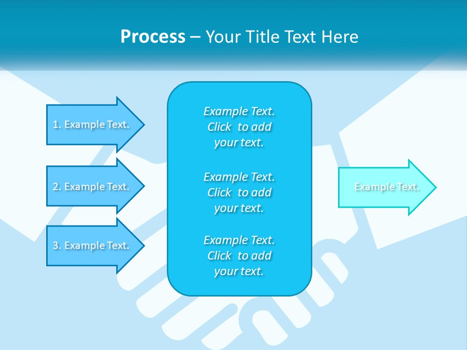 Two Hands Shaking Each Other Over A Blue Background PowerPoint Template