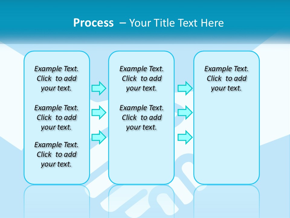 Two Hands Shaking Each Other Over A Blue Background PowerPoint Template