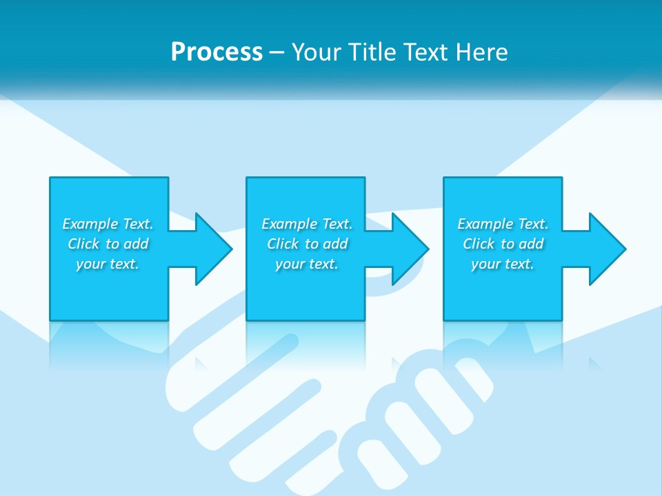 Two Hands Shaking Each Other Over A Blue Background PowerPoint Template