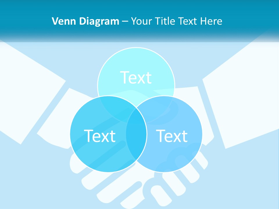 Two Hands Shaking Each Other Over A Blue Background PowerPoint Template