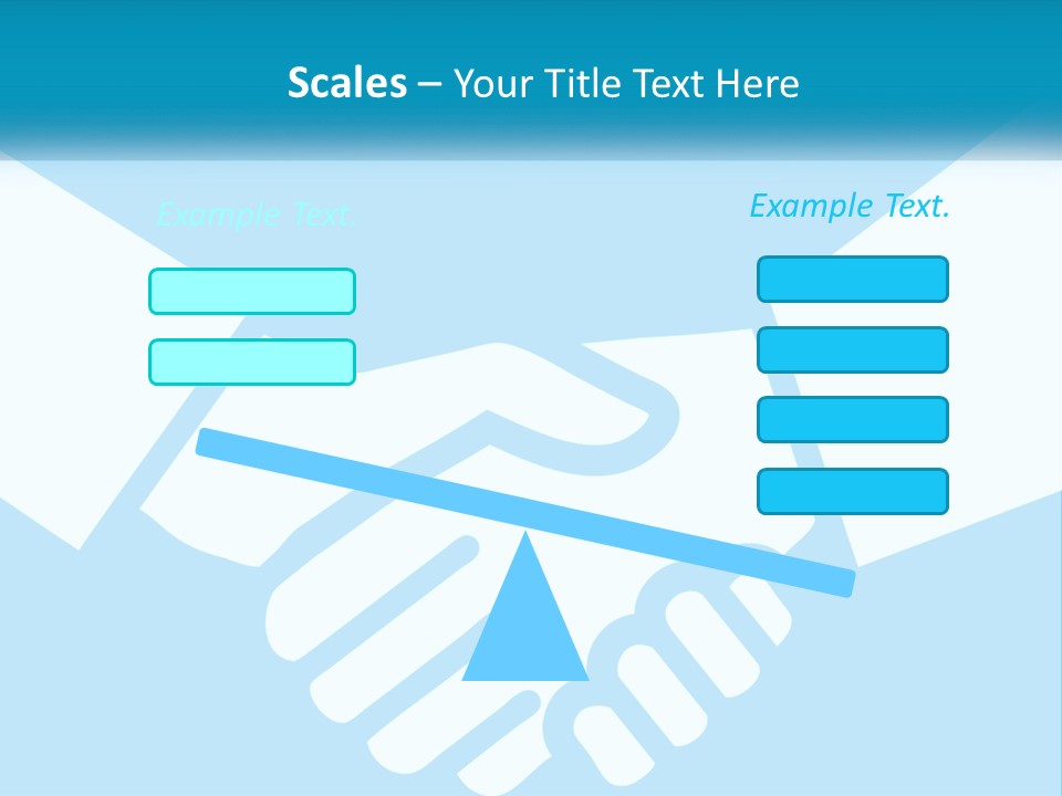 Two Hands Shaking Each Other Over A Blue Background PowerPoint Template