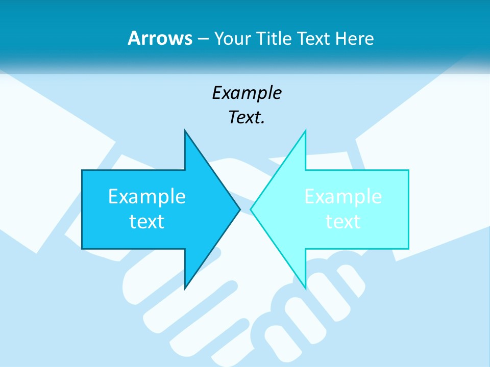 Two Hands Shaking Each Other Over A Blue Background PowerPoint Template