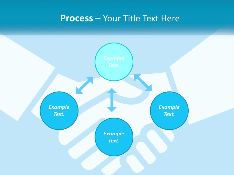 Two Hands Shaking Each Other Over A Blue Background PowerPoint Template
