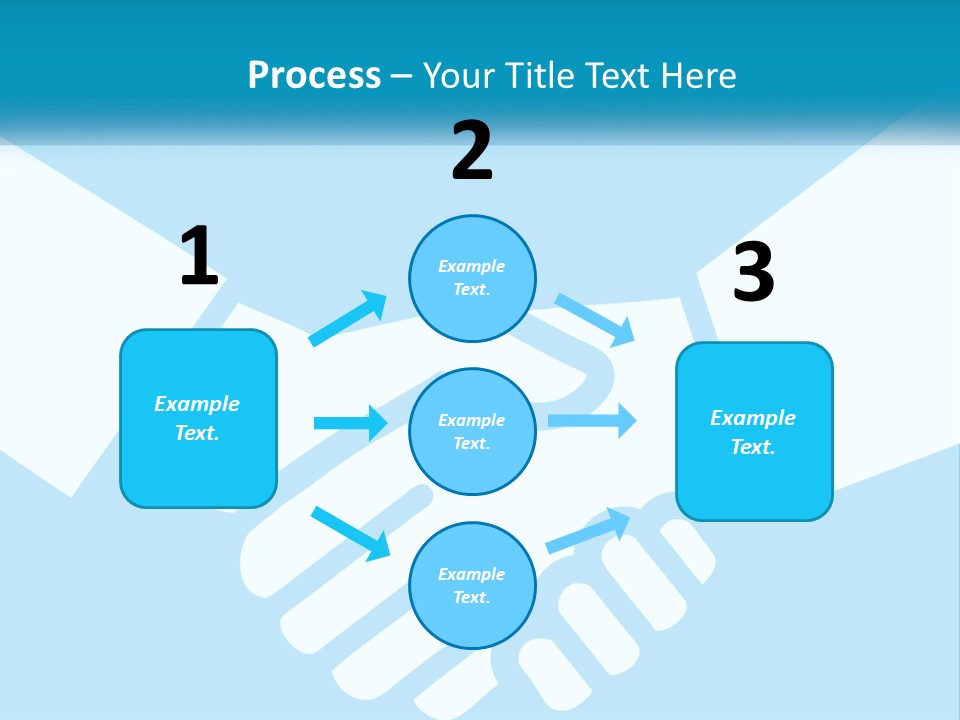 Two Hands Shaking Each Other Over A Blue Background PowerPoint Template