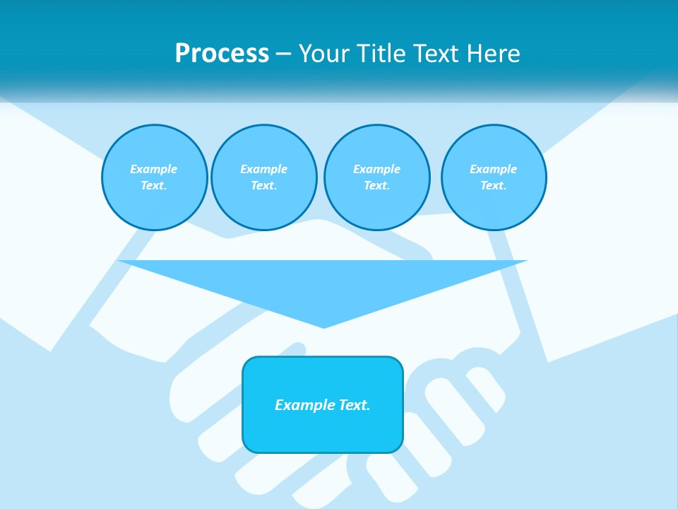 Two Hands Shaking Each Other Over A Blue Background PowerPoint Template