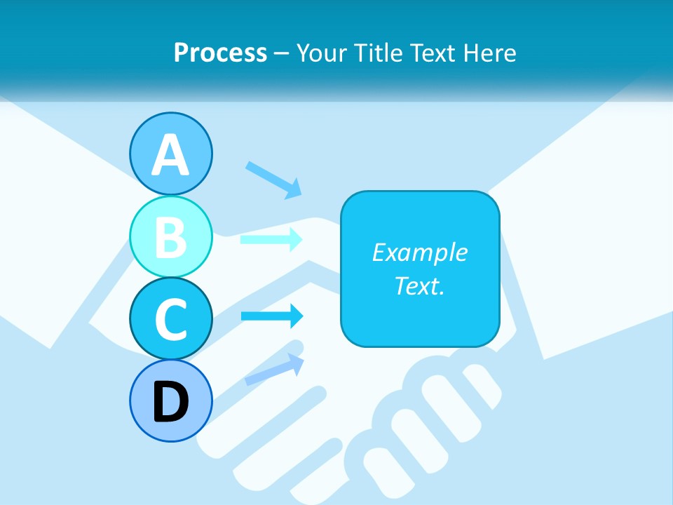 Two Hands Shaking Each Other Over A Blue Background PowerPoint Template