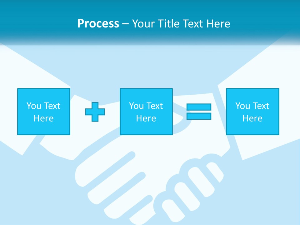 Two Hands Shaking Each Other Over A Blue Background PowerPoint Template